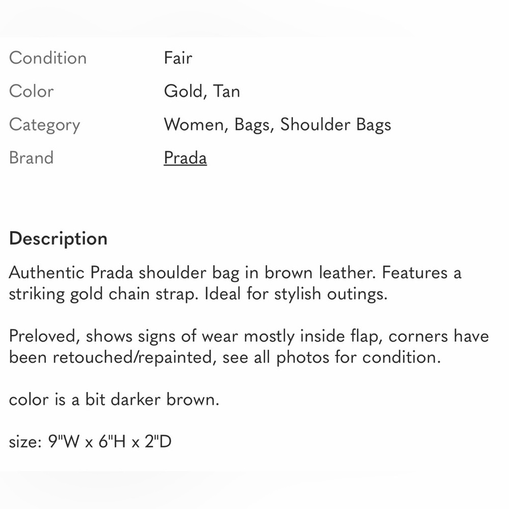 Prada Saffiano Shoulder Bag with Gold Chain - Picture 3 of 11